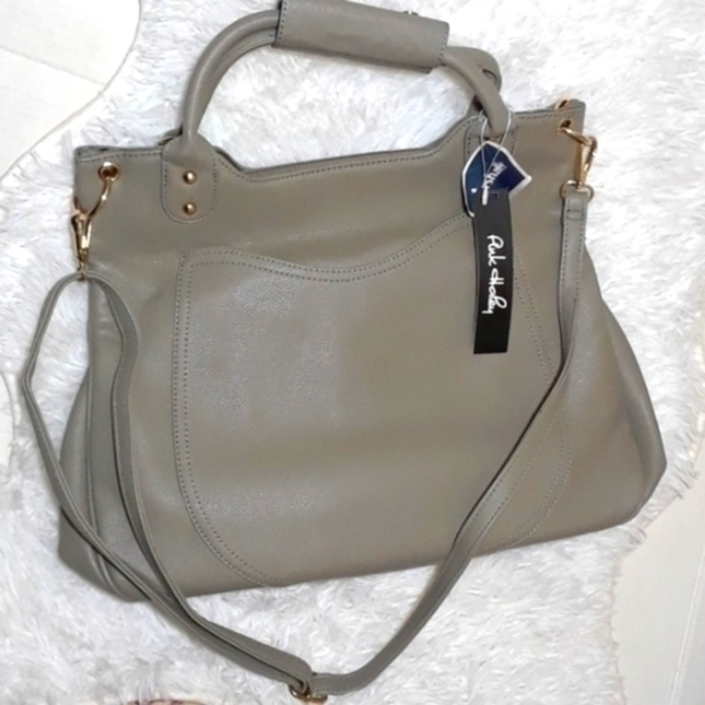 Pink Haley Faux Pebble Leather Large Tote Bag